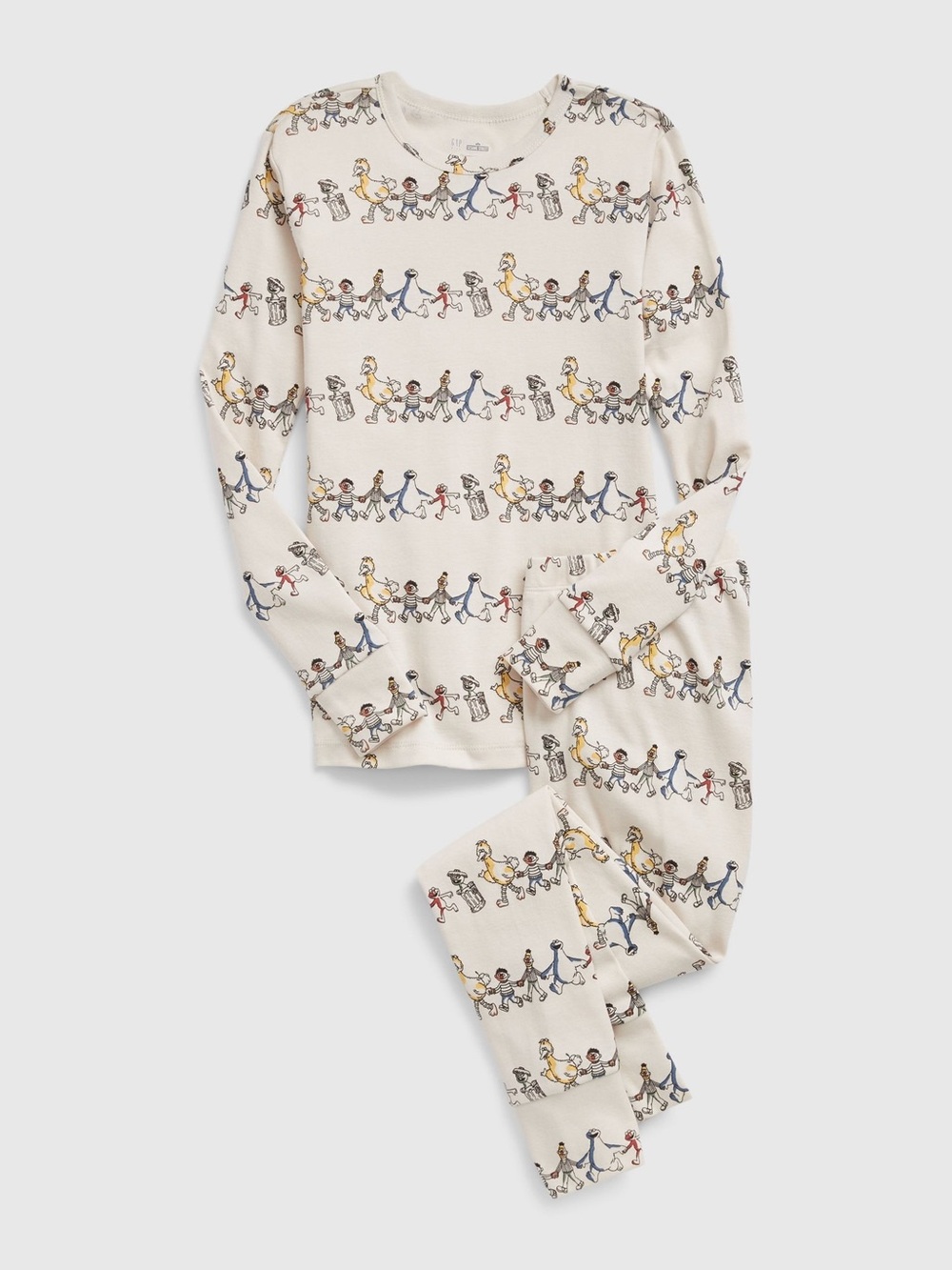 GAP Organic Cotton Kids Pajama Set with Sesame Street Character Print